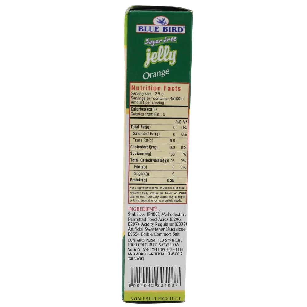 Blue Bird Sugar Free Jelly - Orange, 10 g Carton-7.webp